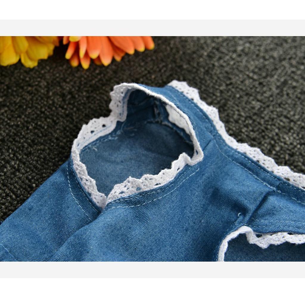 Halloween Pet Dog Dress Jeans Skirt Puppy Clothes Apparel Accessory