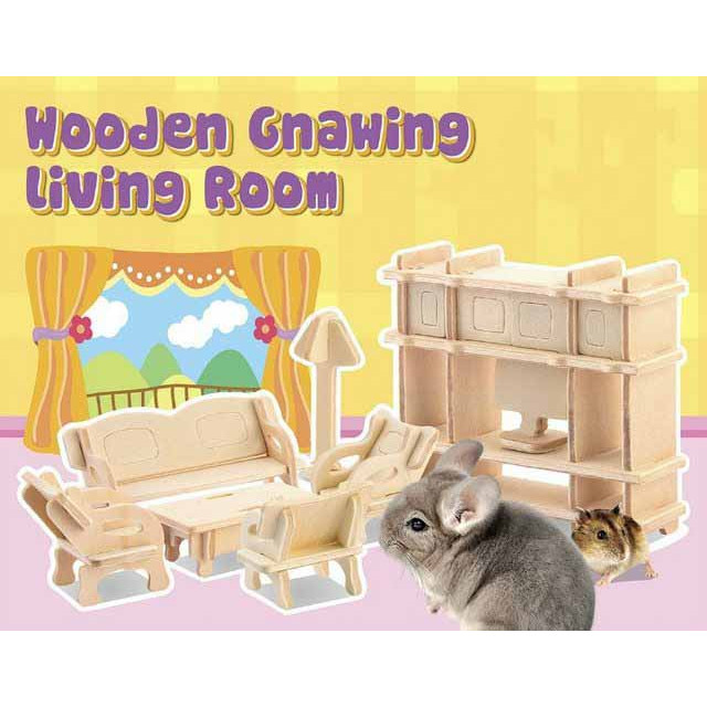 Bộ gỗ lắp gáp phòng khách cho hamster