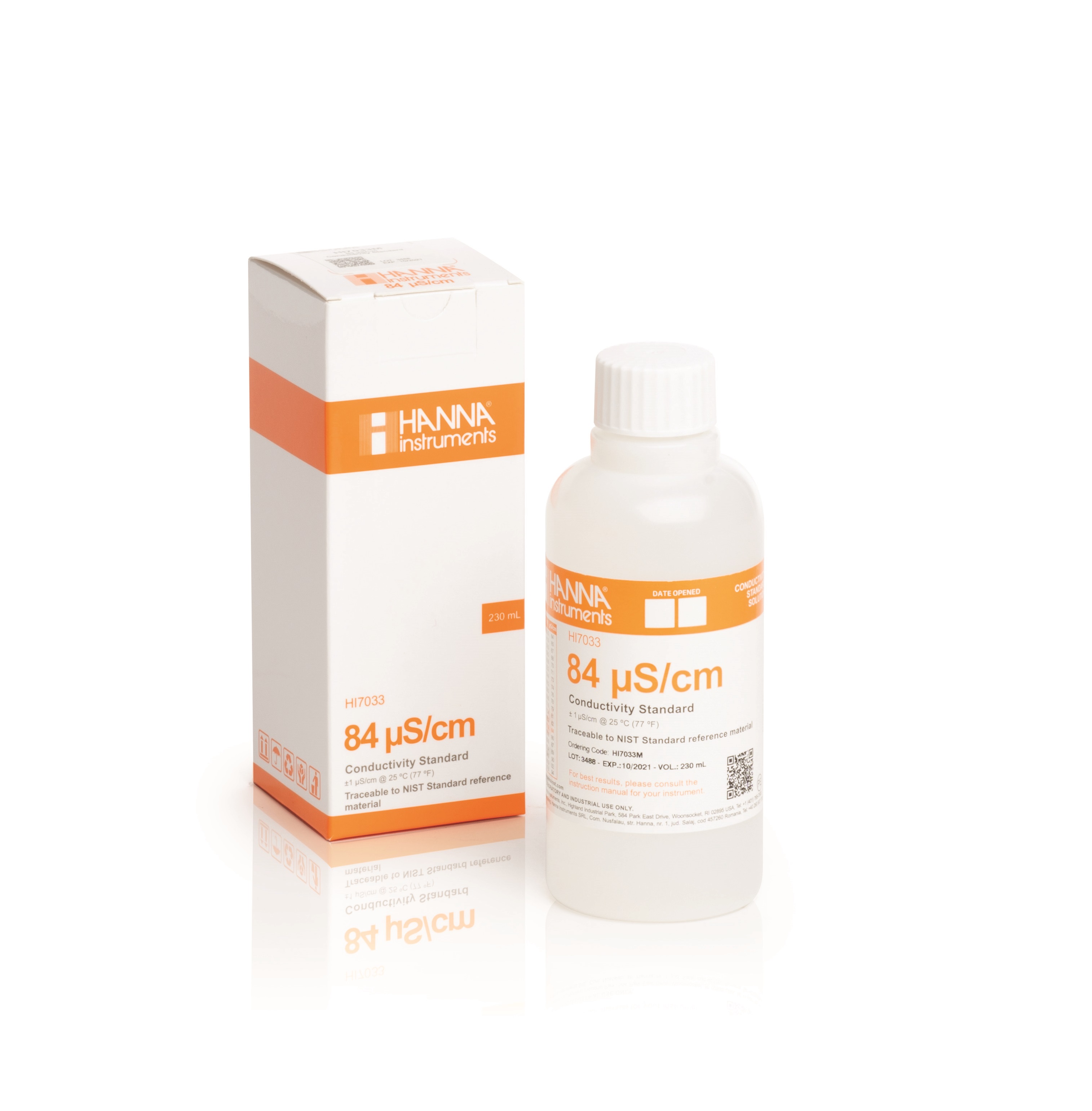 Dung Dịch Chuẩn Độ Dẫn  84 µS/cm Dùng Để Kiểm Tra Hoặc Hiệu Chuẩn Bất Kỳ Máy Đo EC Nào Tại Điểm 84 µS/cm , HANNA, HI7033M