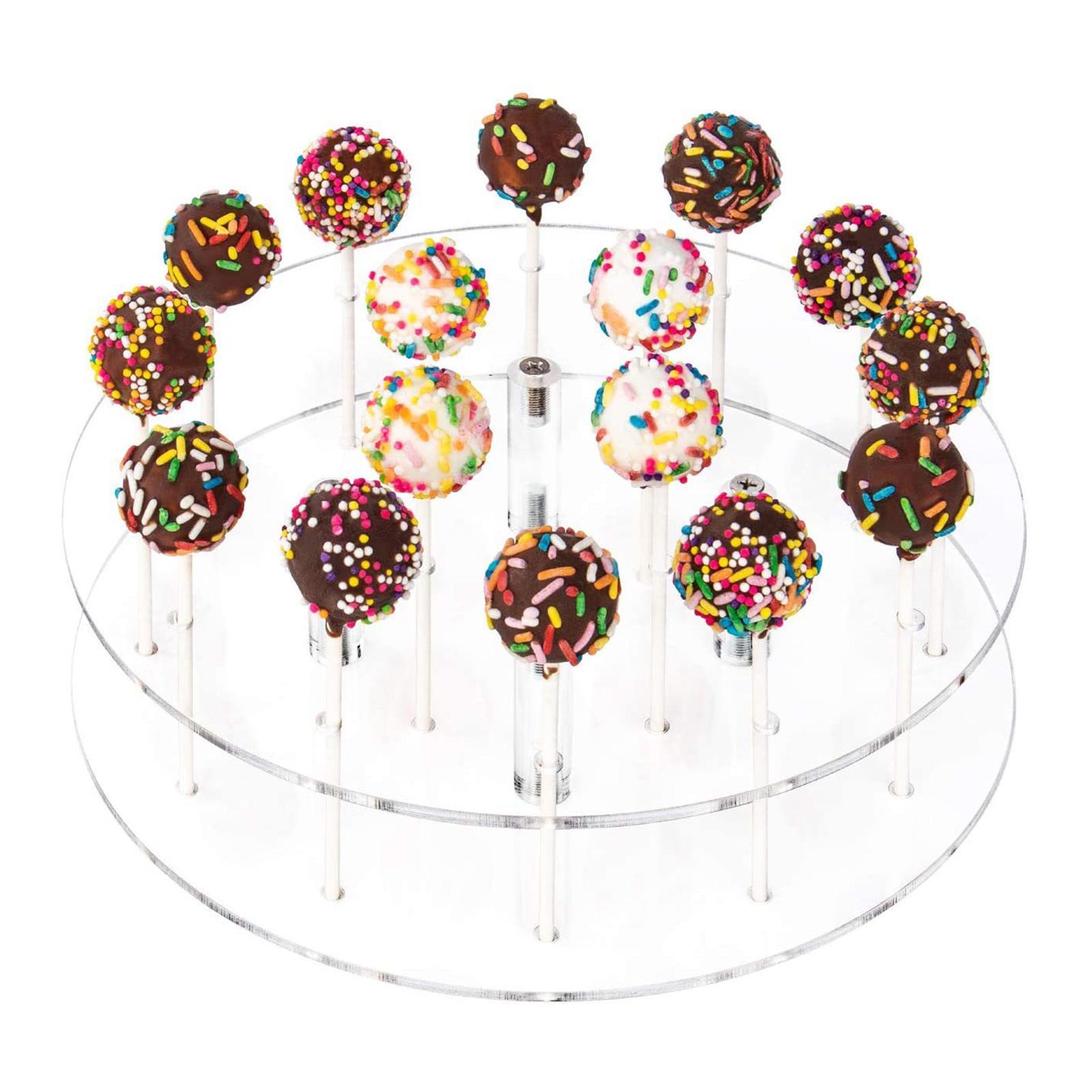 Clear Acrylic Cake Display Stand 16 Holes Cake Holder for Thanksgiving Decor