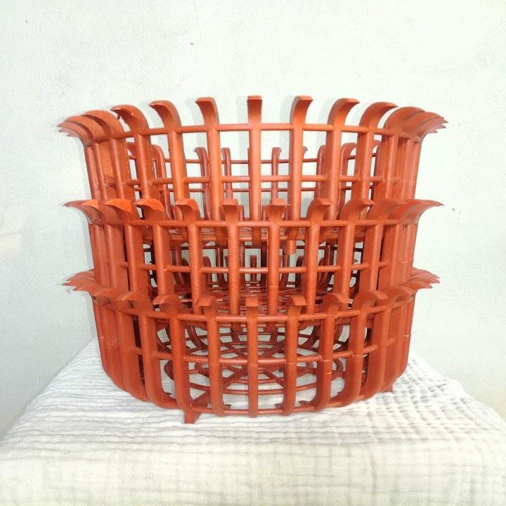Chậu sen nhựa giả gỗ phi 25cm trông Lan, chậu lan hình sen