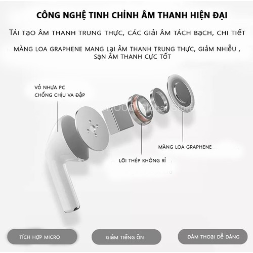 Tai nghe không dây SINO  Air Pro 4 Bluetooth 5.0 đổi tên, định vị, cảm biến siêu nhạy - Tai nghe bluetooth - Hàng nhập khẩu - TNB03