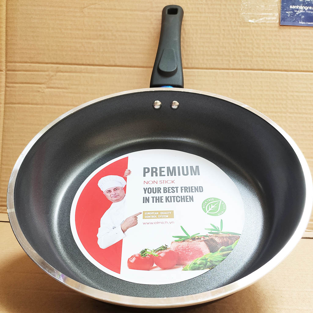 Chảo nhôm chống dính cao cấp đáy từ Full Induction Elmich Nero Premium 24cm
