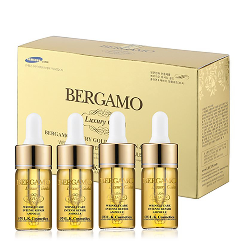 Bộ Tinh Chất Dưỡng Chống Nhăn Và Làm Sáng Da Bergamo Luxury Gold Collagen Serum &amp; Caviar Geo (52ml)