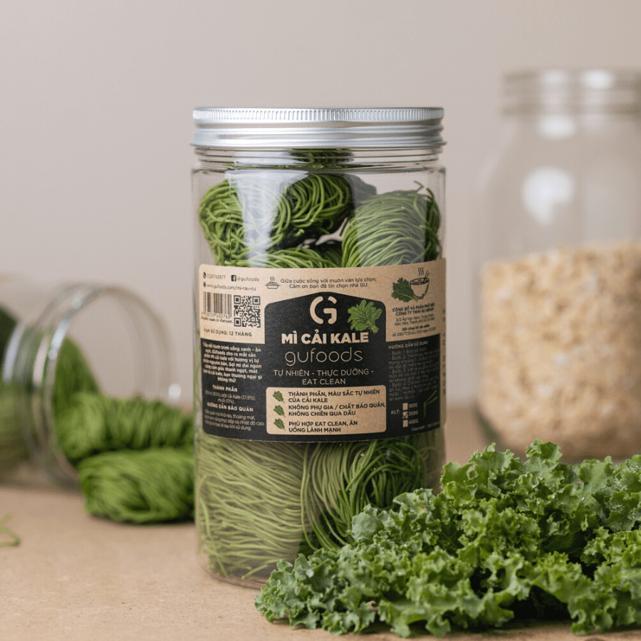 Mì Cải Kale (Cải Xoăn) GUfoods 400g  - Thực Phẩm Bổ Sung Dinh Dưỡng Cho Cả Gia Đình, Người Ăn Chay, Healthy, Giảm Cân