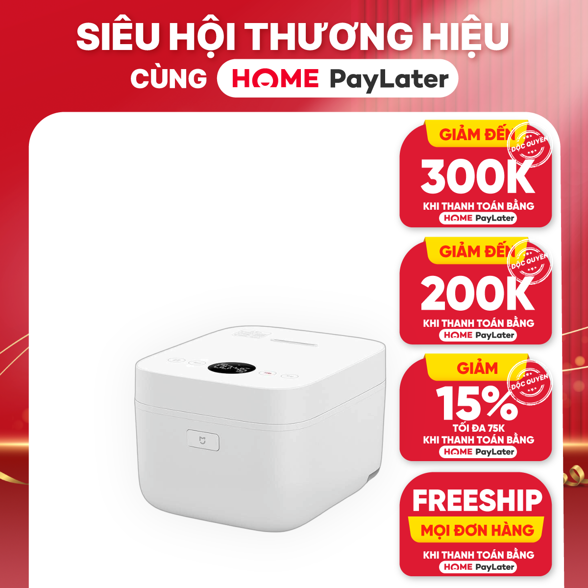 Nồi Cơm Điện Xiaomi Thông Minh Cao Tần 1,6L - 3L - 4L- Hàng chính hãng