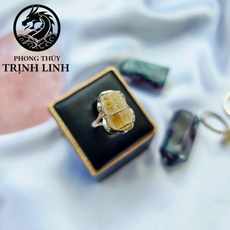 NHẪN BẠC TỲ HƯU VÀNG TÀI LỘC