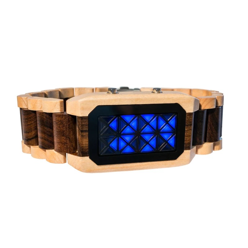 Đồng hồ nam Tokyoflash Japan Kisai Adjust Wood LED Watch dây gỗ