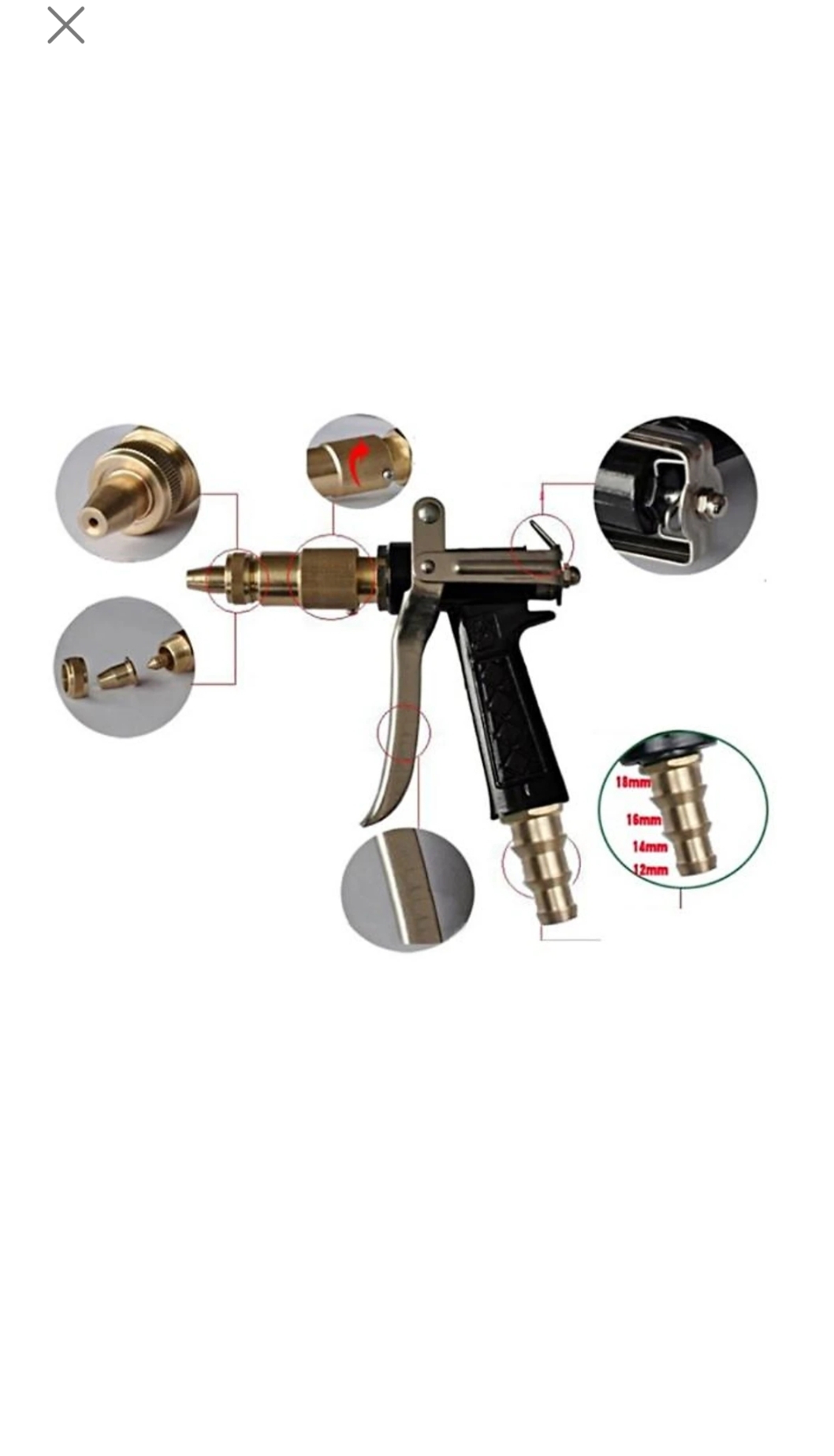 Bộ dây và vòi phun xịt nước rửa xe, tưới cây, tăng áp