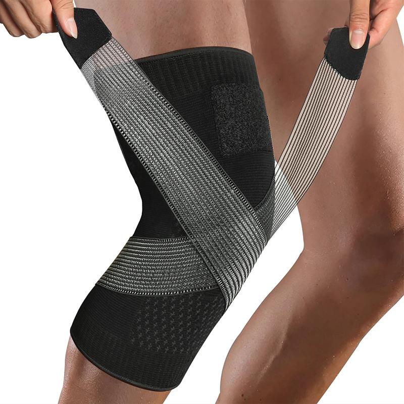 SKDK 1PC nén đầu gối nẹp đầu gối đầu gối chống trượt nylon bóng rổ thoáng khí chạy quần vợt hỗ trợ nẹp đầu gối Color: Black Size: XXXL