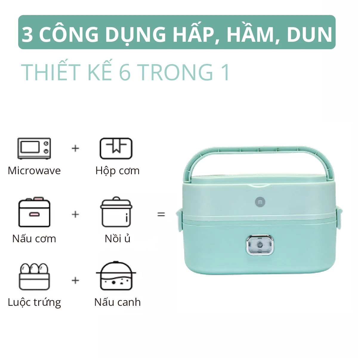 Hộp Hâm Cơm, Thức Ăn 2 tầng Mishio MK317 inox 304 - Hàng chính hãng