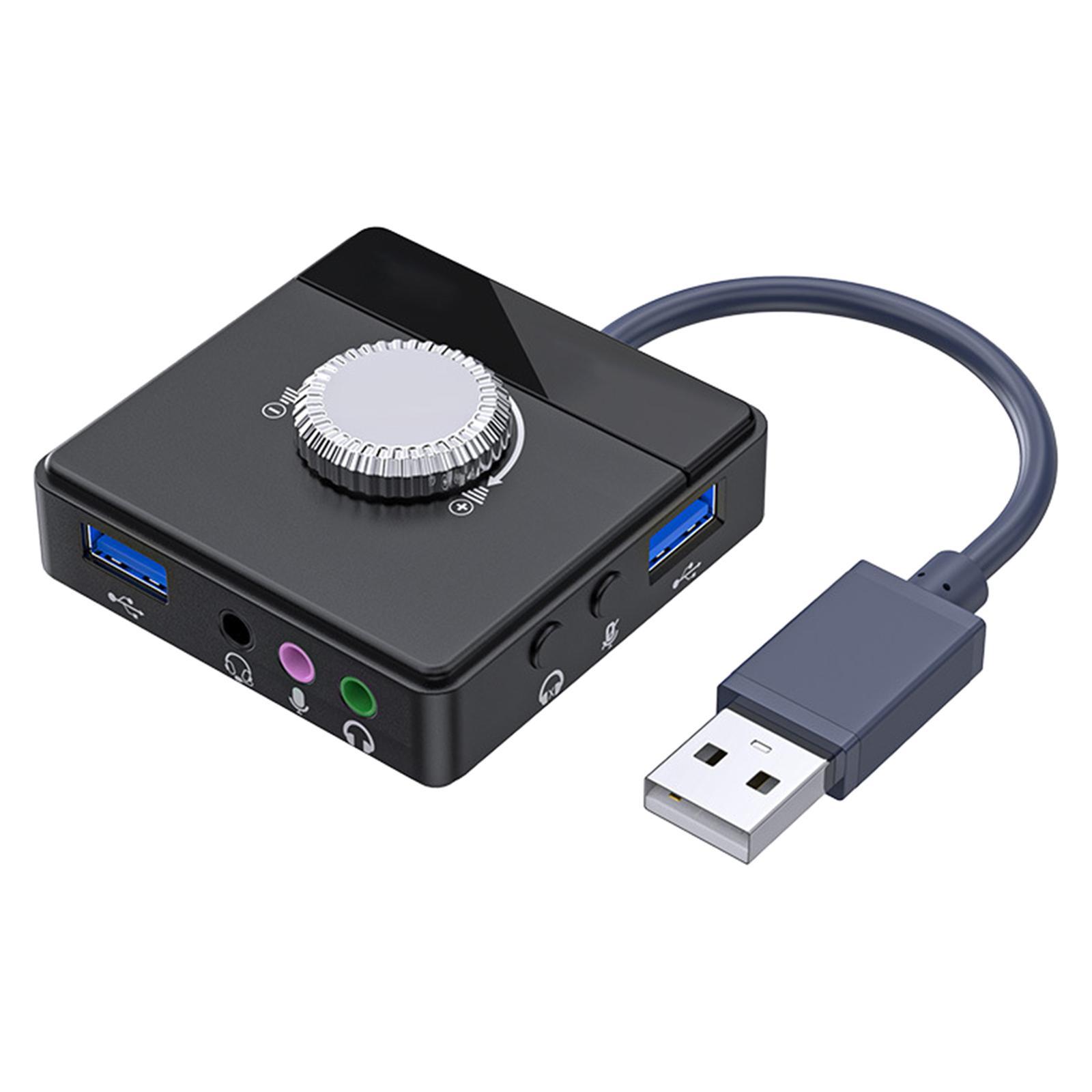Audio Adapter 3 Ports to 3.5mm Jack High Speed Converts for Microphone Mouse