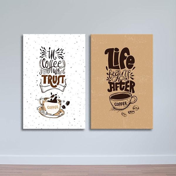 Bộ 2 tranh trang trí quán cà phê W410