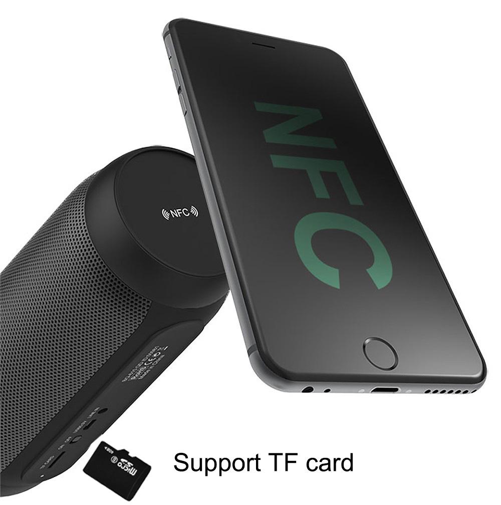 LED Bluetooth loa mới di động ngoài trời Hỗ trợ NFC TF Chức năng Thẻ Subwoof Loa Player Mini Bluetooth Loa màu: Đen