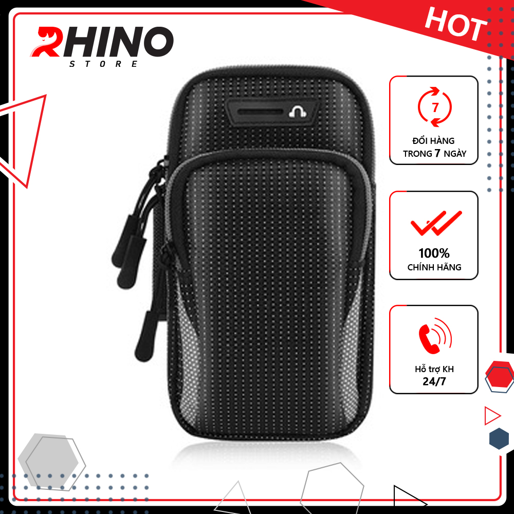 Bao, Túi đựng Điện Thoại tới 6.5 Inch Đeo tay chạy bộ, Tập thể dục Rhino B121 Kháng nước, có thể cắm tai nghe