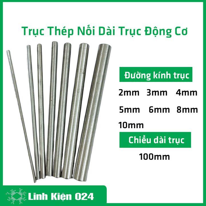 Trục thép nối dài trục động cơ dài 100mm trục 2mm-3mm-4mm-5mm-6mm-8mm-10mm