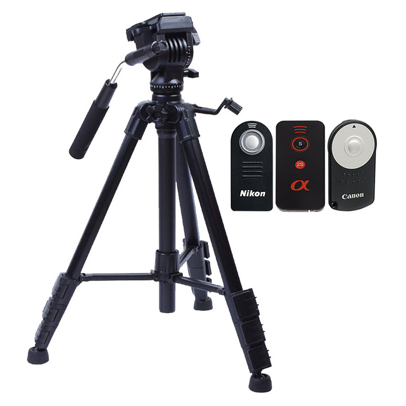 Combo Chân Máy Ảnh Tripod Yunteng VCT-691 + Remote Cho Máy Ảnh - Hàng Nhập Khẩu