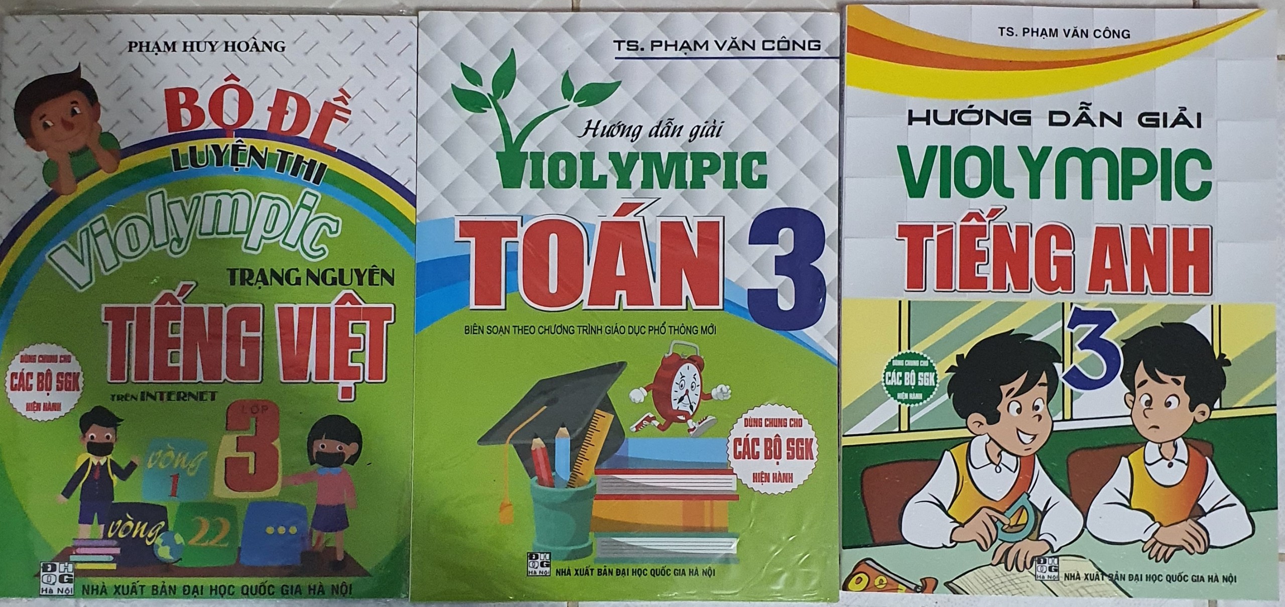 Sách - Combo Hướng Dẫn Giải ViOlympic Toán 3 +Violympic Tiếng Anh 3 + Bộ Đề Luyện Thi Violympic Tiếng Việt 3 (3 cuốn )