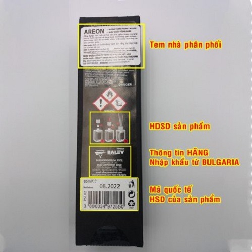 Nước hoa thơm phòng AREON YUZU SQUASH - hương Quýt Tây Nhập khẩu Bulgaria