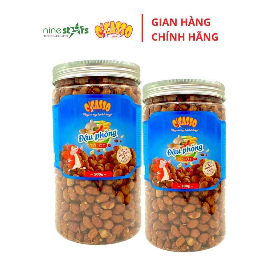 Đậu phộng tỏi ớt  O'Casso hộp 500g