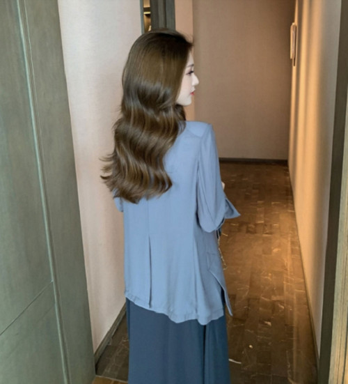 Áo vest nữ dáng dài xẻ tà thời trang Hàn Quốc