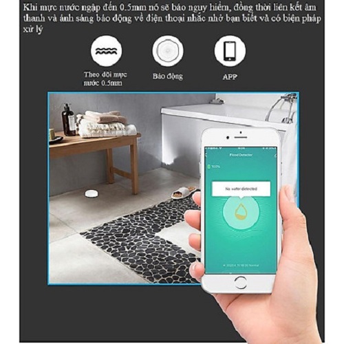 Thiết bị báo động thông minh chống tràn bể nước cảm biến siêu nhạy, chính xác bảo vệ nhà cửa cao cấp YFD21 (Tặng đèn pin cơ bóp tay cơ- giao màu ngẫu nhiên)