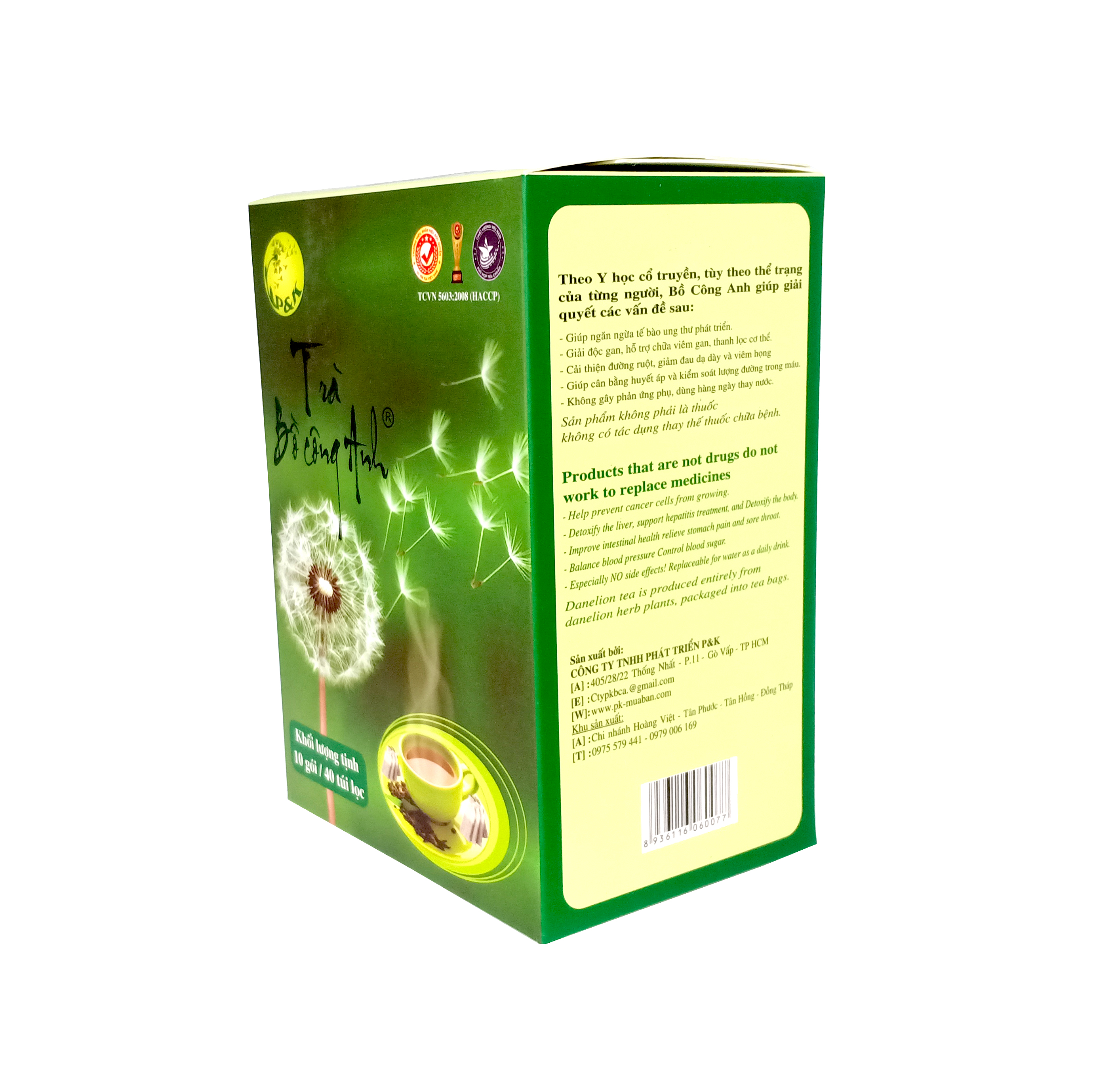 Trà Bồ Công Anh P&K - mát gan, giải độc, ngừa ung thư - Hộp đẹp, cao cấp thích hợp làm quà tặng