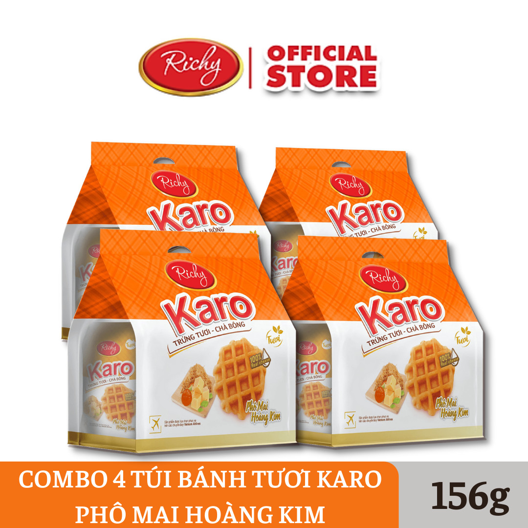 [BÁNH TƯƠI - HSD 45 NGÀY] Combo 4 bịch Karo Hoàng Kim ( bịch 6 chiếc)