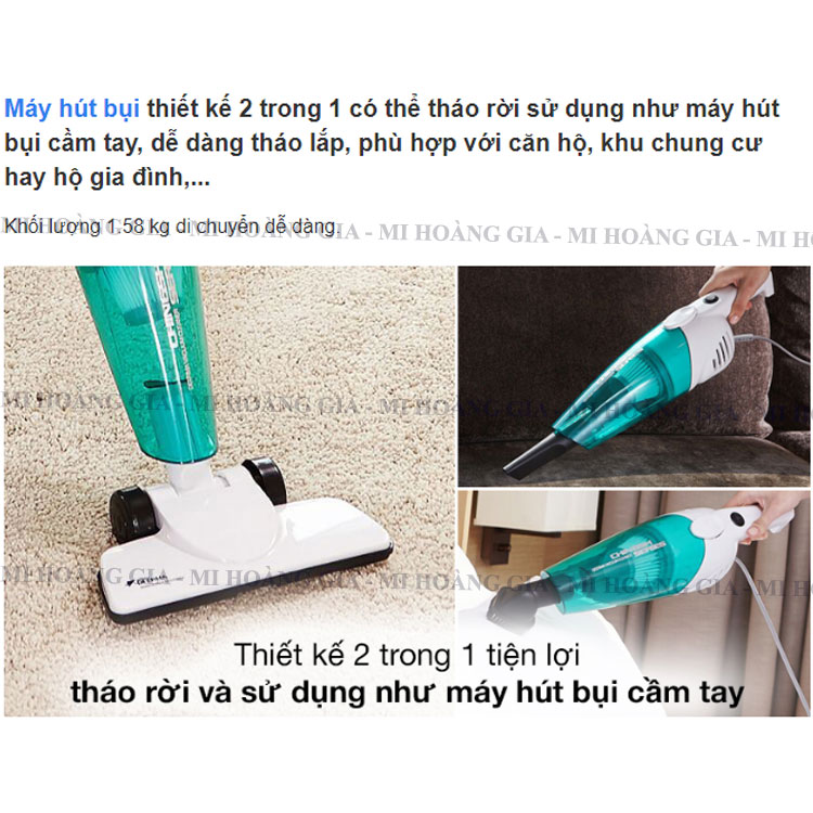 Máy hút bụi cầm tay mini Deerma DX118C dung tích bình chứa bụi 1.2L - Hàng chính hãng