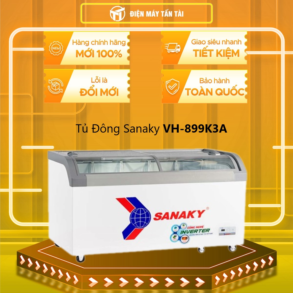 Tủ đông inverter Sanaky VH-899K3A 500 lít - Hàng chính hãng (chỉ giao HCM)