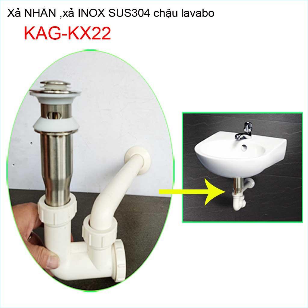 Xả lavabo Kace KAG-KX22, bộ xả nhấn sứ chậu rửa mặt chậu sứ giá tốt hiệu suất sử dụng tốt chặn tóc tốt thoát nước nhanh