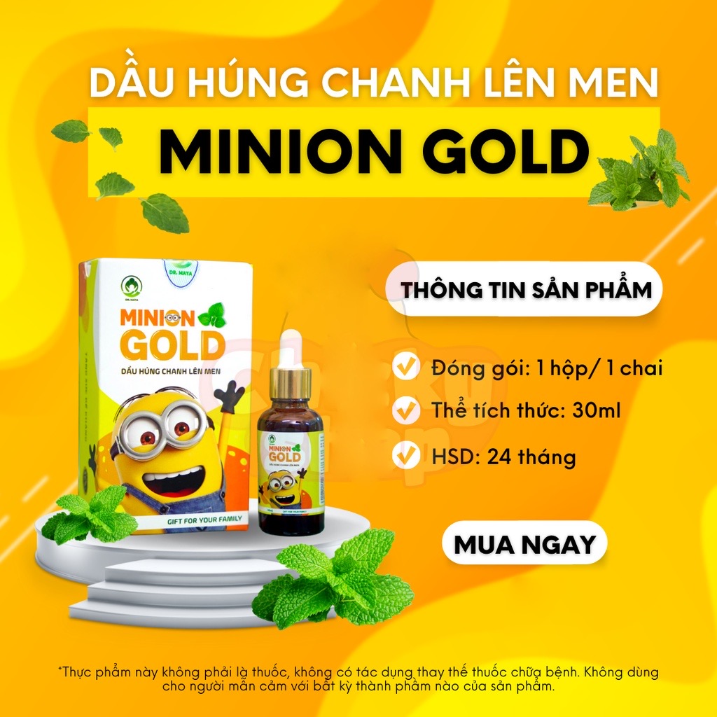 Dầu Húng Chanh Minion Gold 30ml Cho Bé