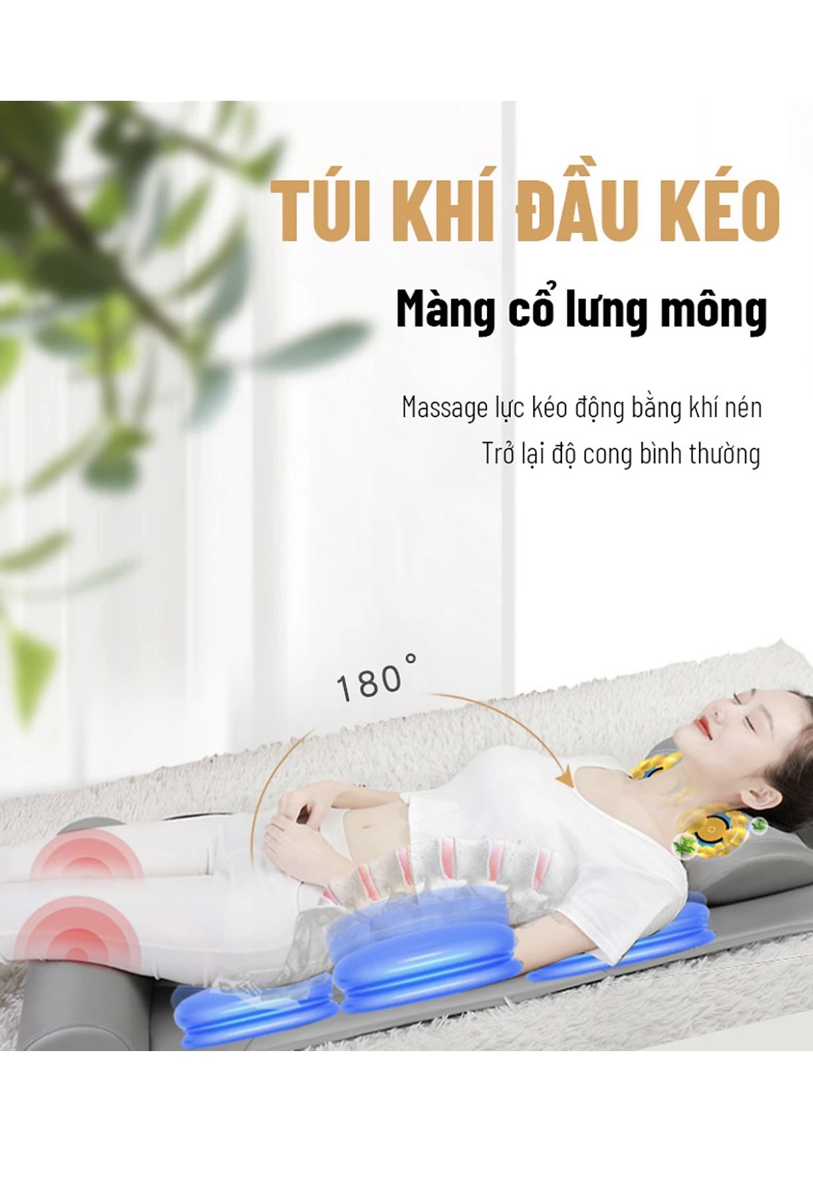 Đệm Massage Toàn Thân - Máy Massage Kết Hợp Túi Khí Và Bi Massage Nhiệt Hồng Ngoại Giúp Thư Giãn, Giảm Đau Cơ Thể