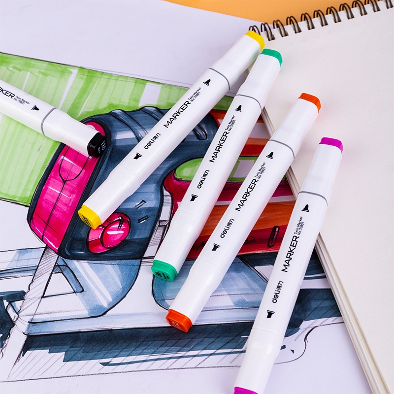 Bút màu marker hai đầu cao cấp Deli - 70801