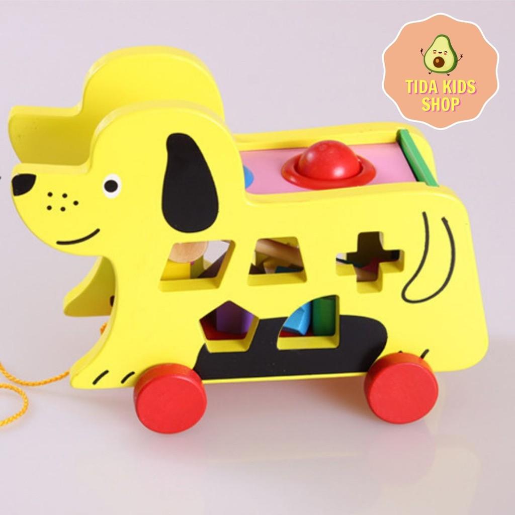 Đồ Chơi Đập Bóng, Thả Hình Con Chó, Gỗ Dày Đẹp Cho Bé