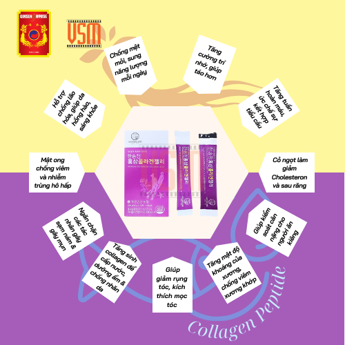 Thạch Hồng Sâm Collagen Phân Tử Thấp - Ginseng House Hộp 200g