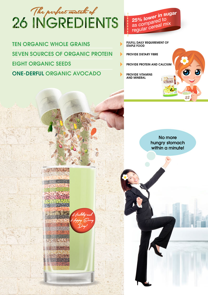 Combo 2 hộp bột ngũ cốc dinh dưỡng cao cấp 22+ Complete Nutrimix - Organic Avocado 750g hộp + Tặng 1 hộp Wheat Grass 250g