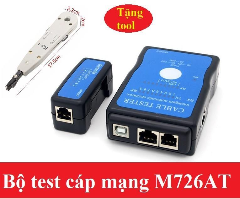 Bộ test cáp mạng RJ45,RJ11,USB đa năng M726AT + Tặng kèm Tool nhấn mạng KD-01