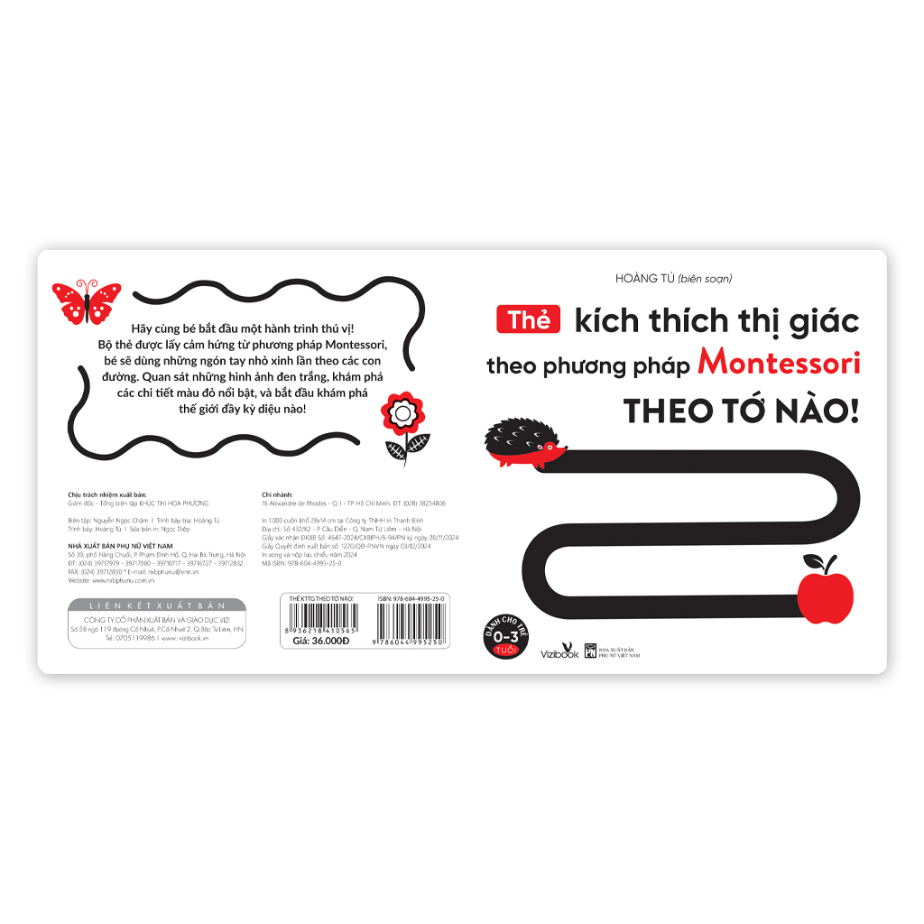 Thẻ Kích Thích Thị Giác Theo Phương Pháp Montessori - Theo Tớ Nào! - Dành cho trẻ 0-3 tuổi