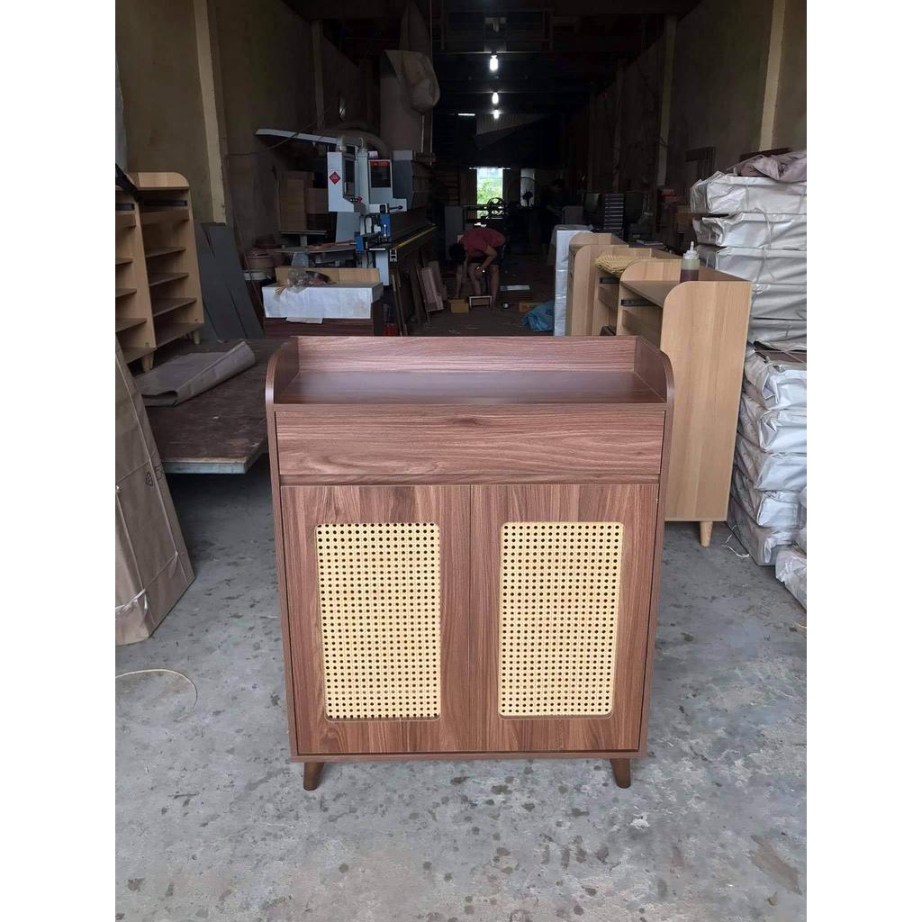 Tủ giày cánh mây - Màu nâu đậm,Ngang 100