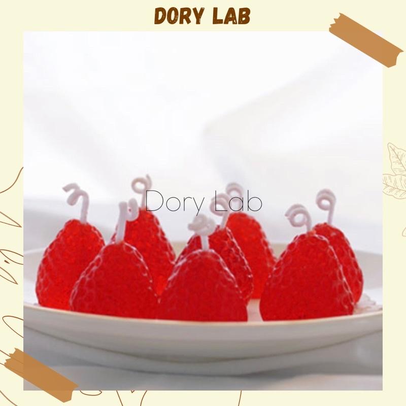 Nến Thơm Quả Dâu Tây Size Mini Thạch Jelly Không Khói, Phụ Kiện Decor Chụp Ảnh - Dory Lab