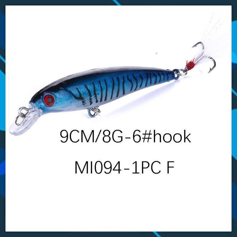 Mồi Câu lure, cá chẽm , có mú, cá ngão , cá biển đuôi lông Chuyên Đồ Câu Lure dài 9cm nặng 8gr_ Lure _ 39