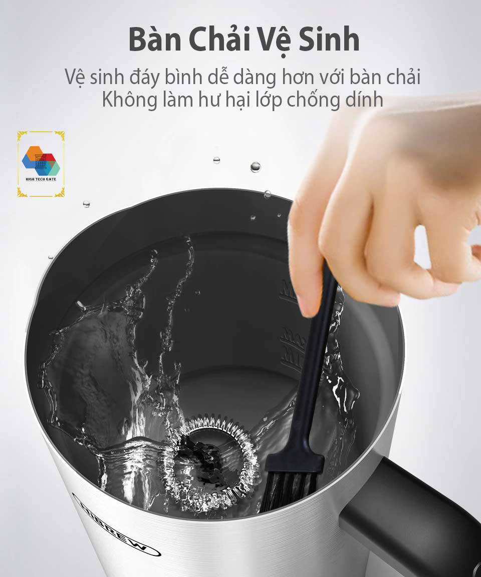 Máy đánh bọt sữa tự động 4 in 1 HiBREW M3, bọt sữa nóng và lạnh đều được, pha chế ngũ cốc, socola sữa tự động, thân vỏ bình inox 2 lớp, hàng chính hãng