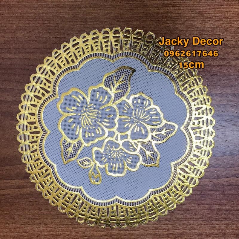 Khăn trải bàn 15cm tròn ren hoa -