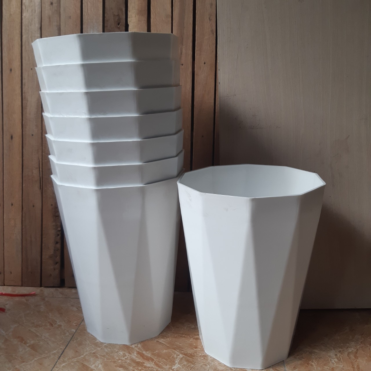 Combo 10 chậu nhựa trồng cây hình kim cương