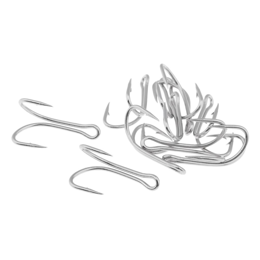 10pcs High Carbon Steel Fishhook Fishing Double Hooks Dual Fish Hooks 28-#