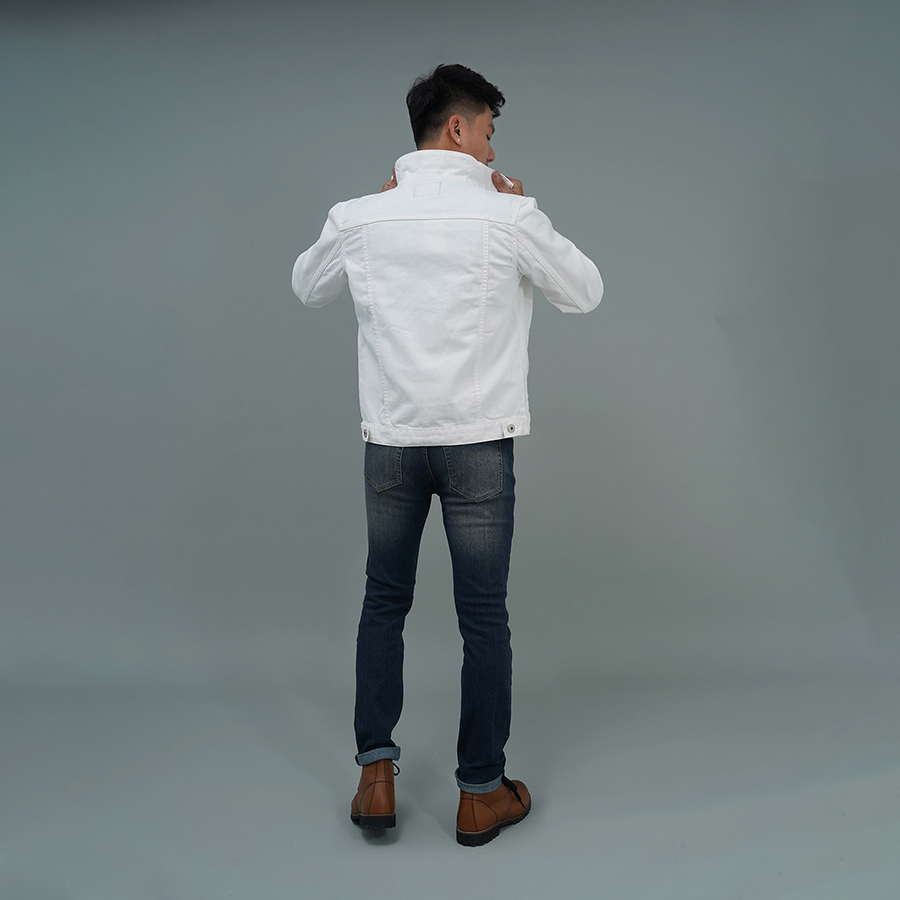 Áo Khoác Jeans Cao Cấp HUNTER X-RAYS Form Slim Cotton Màu Trắng K12
