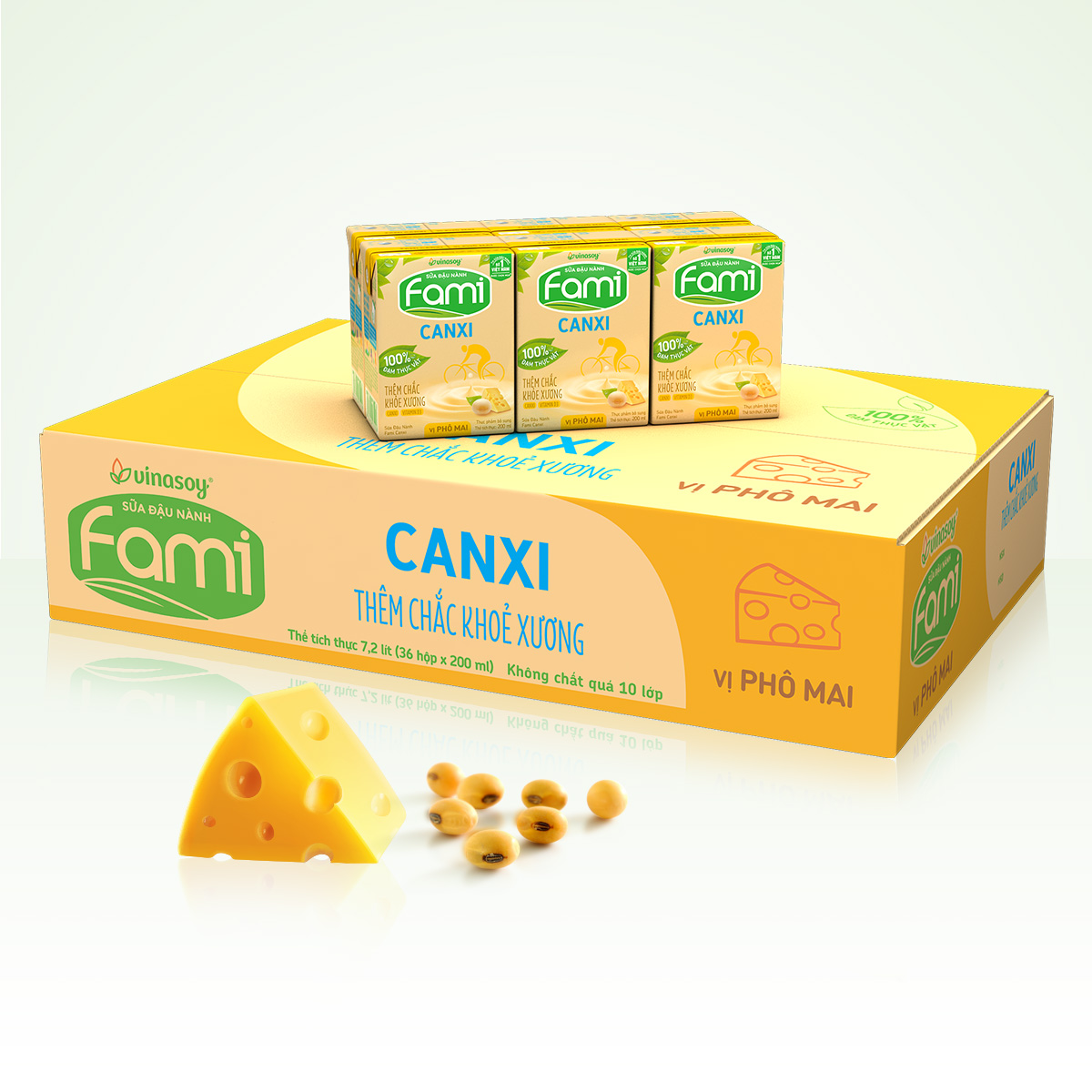 Thùng Sữa đậu nành Fami Canxi vị Phô Mai