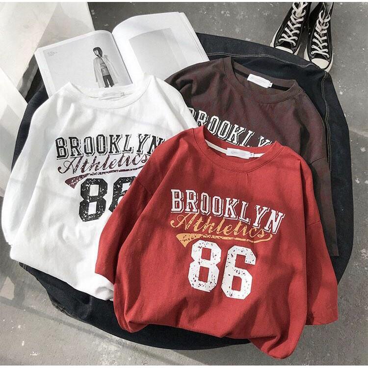 Áo thun tay lỡ form rộng Brooklyn 86 - Unisex nam nữ đều mặc được