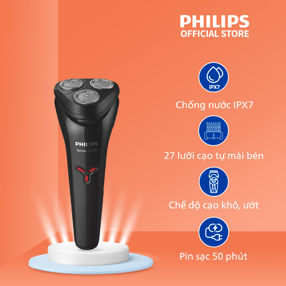 Máy cạo râu du lịch cầm tay Philips S1103/02 - Êm ái - An Toàn - Chính hãng